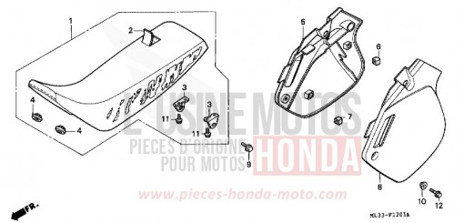 SEAT/SIDE COVER (CR500RM-) CR500RP de 1993